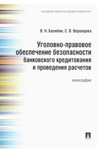 Уголовно-правовое обеспечение безопасности банковского кредитования и проведения расчетов