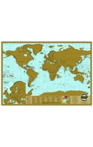 Настенная стираемая карта мира (скретч-карта), 70x49 см
