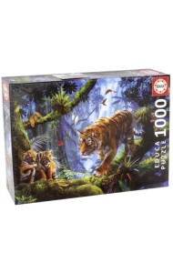 Пазл. Тигры на дереве, 1000 деталей