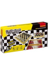 Удачная партия 3 в 1. Шахматы, шашки, нарды
