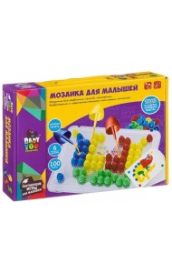 Мозаика для малышей, 6 карточек, 100 фишек