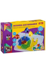 Мозаика для малышей, 6 карточек, 160 фишек