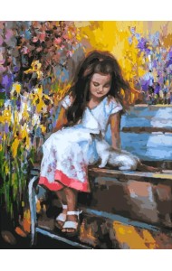 Набор для рисования по номерам. Знакомство в саду', 30х40 см