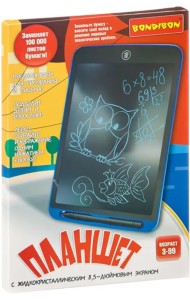 Планшет с жидкокристаллическим краном, синие линии