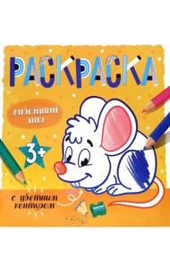 Раскраска с цветным контуром. Животный мир. 3+