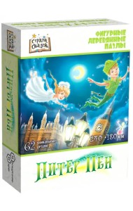 Фигурный деревянный пазл. Питер Пэн, 62 элемента