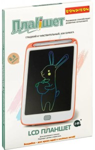 Планшет с жидкокристаллическим экраном, цветные линии, оранжевый