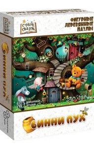 Фигурный деревянный пазл. Винни Пух, 80 элементов