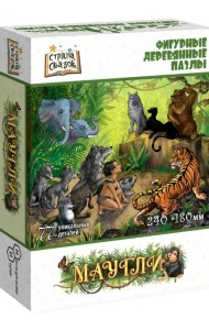 Фигурный деревянный пазл. Маугли, 77 деталей