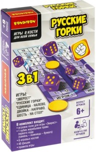 Настольная семейная игра в кости 3 в 1. Русские горки