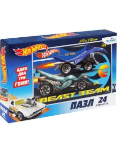 Пазл. Hot Wheels. Команда - зверь, 24 элемента