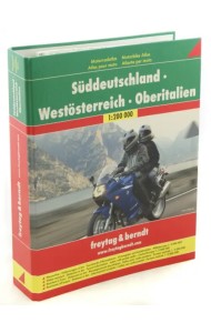 Motorbike Atlas. Germany South. Austria West. Italy North