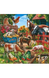 Пазл фигурный на подложке На ферме, 80 деталей
