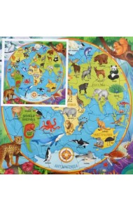 Пазл-80 Карта мира. Животные