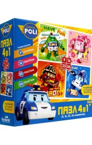 Робокар Поли. Вместе веселей. Набор пазлов 4 в 1